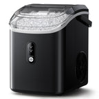 Simzlife 35lbs/24H Nugget Ice Maker Countertop,Portable Pebble Crushed Soft Chewable Ice Maker Machine with Self-Cleaning, Black