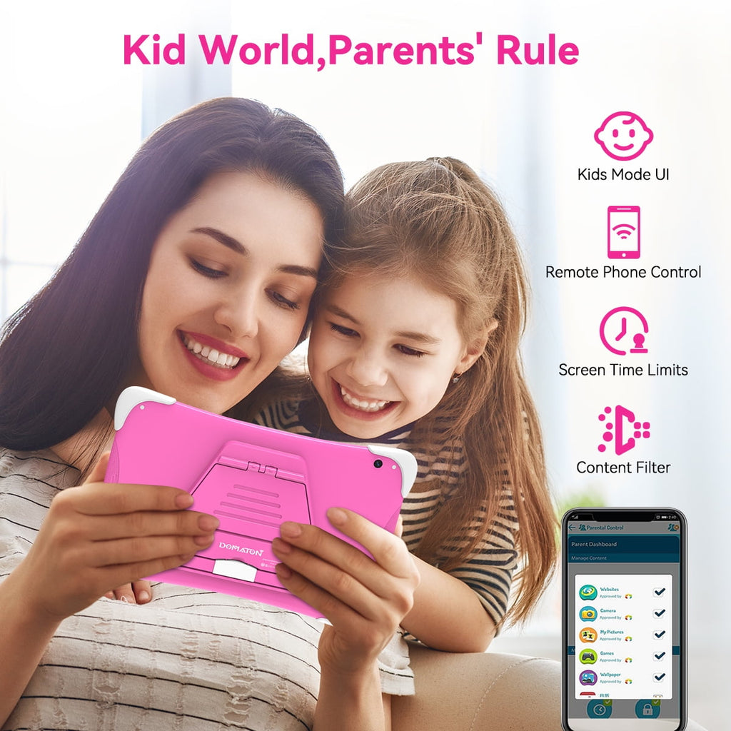 10.1 inch Kids Tablet, Android 12,8GB+64GB Tablet APP Preinstalled & Parent Control Kids Education Children Tablet with WiFi