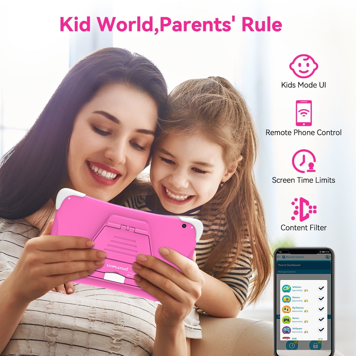 10.1 inch Kids Tablet, Android 12,8GB+64GB Tablet APP Preinstalled & Parent Control Kids Education Children Tablet with WiFi