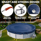 15 ft Round Pool Cover for Above Ground Pools, Above Ground Pool Cover, Winter Pool Cover, Navy Blue