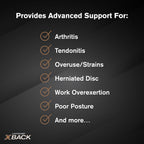 Copper Fit X-Back Brace for Lower Back Pain, Adjustable, Breathable (L/XL) - BLK