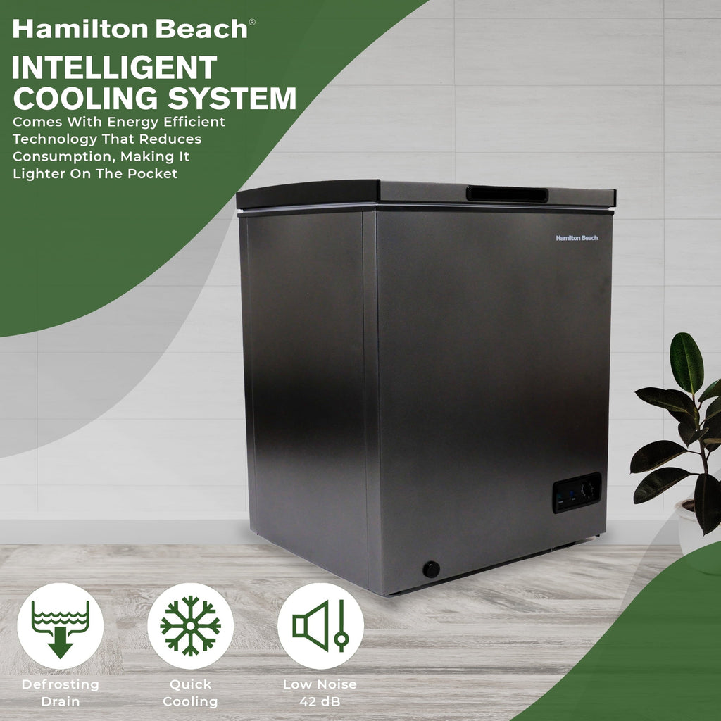 Hamilton Beach 5.0 Cu. ft. Garage Ready Chest Freezer, Dark Granite Finish