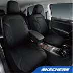 Skechers Premium Leather Car Seat Cover – Front Seat, Durable, Breathable, Universal Fit for Cars, SUVs, and Trucks - Black