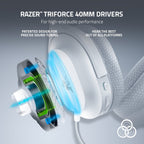 RAZER BARRACUDA X (2022) - 2.4GHz Wireless/BT Headset, Multi-Platform Gaming and Mobile - Mercury (White)