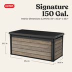 Keter Eastwood 150 Gallon Durable Resin Outdoor Deck Box Storage Organization, Ashwood