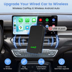 Carlinkit 5.0 Wireless Apple CarPlay Adapter, 2 in 1 Wire to Wireless CarPlay&Android Auto Dongle, 5.8Ghz Wifi, Plug&Play, Low Latency, Black