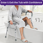 Kekoy Tub Transfer Bench for Bathtub and Showers, Adjustable Shower Bench, Bath Shower Chair Seat 400LBs for Elderly, Adults and Disabled