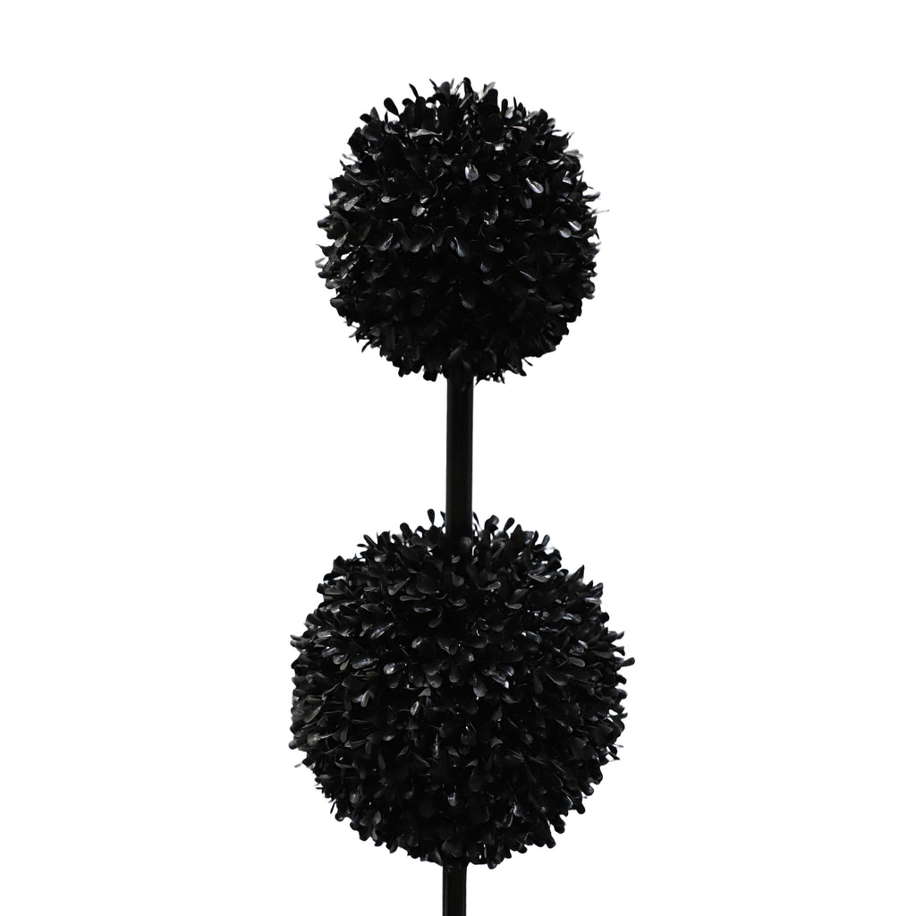My Texas House Halloween 3-Ball Artificial Black Topiary, 3'