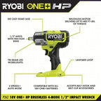 RYOBI 18V ONE+ HP Brushless 4-Mode 1/2" Impact Wrench