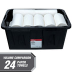 6 pack) Hyper Tough 27 Gallon Snap Lid Storage Bin, Black Base and Red Lid, Heavy-Duty Plastic Container
