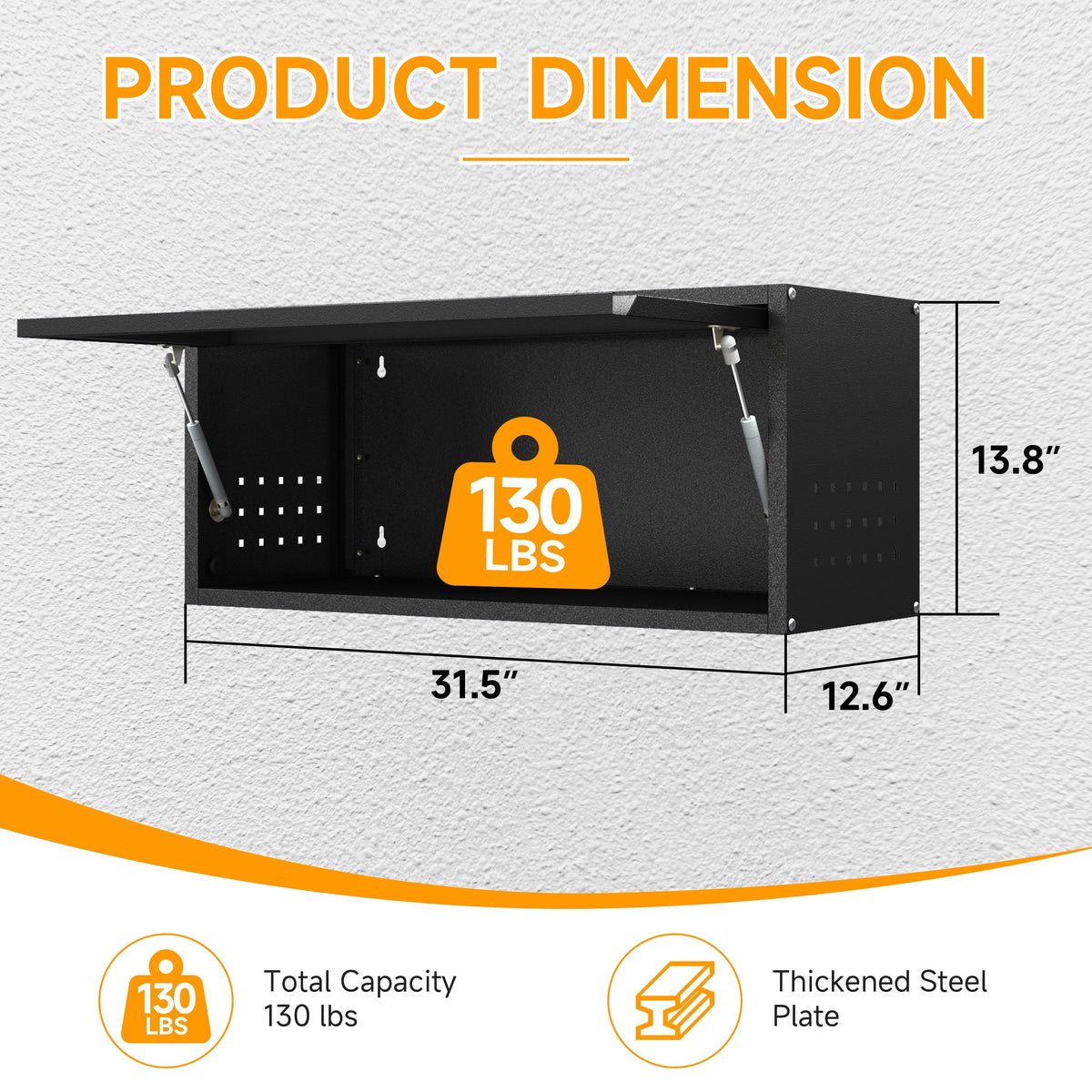 Metal Garage Wall Cabinet with Doors Side with Holes,Wall Mounted Metal Storage Cabinet with Up-Flip Door ,Garage Storage Cabinet for Garage
