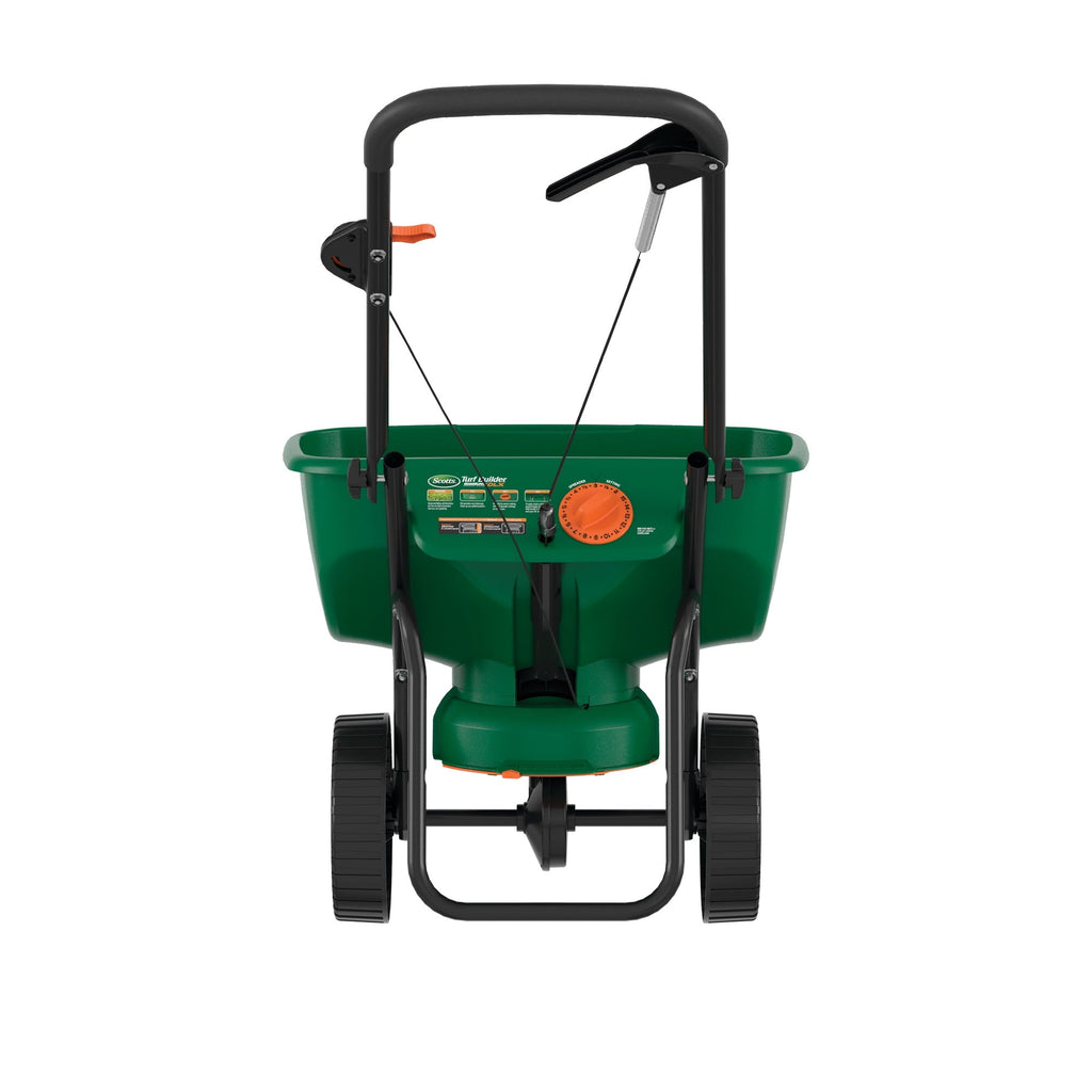 Scotts Turf Builder EdgeGuard DLX Broadcast Spreader for Grass Seed, Fertilizer, Salt and Ice Melt