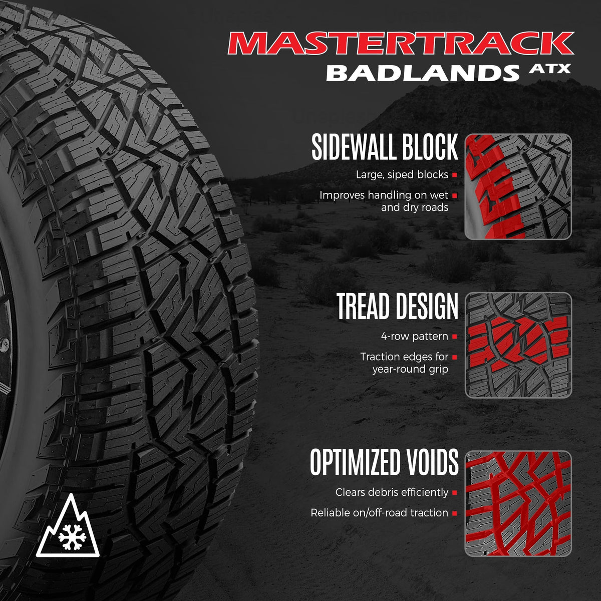Mastertrack Badlands ATX 225/60R18 100H All Terrain SUV/CUV Tire
