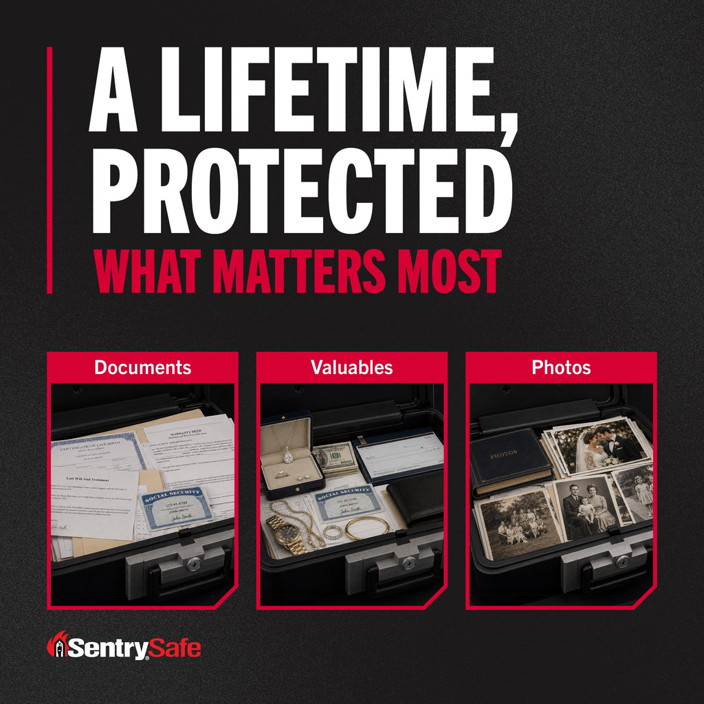 SentrySafe 1160 Fire-Resistant Box Safe with Key Lock 0.25 Cu. ft., Black