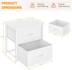 2-Pack Stackable Storage Drawers (4 Drawers Total), White Closet Organizer with Wooden Top & Metal Frame, Freestanding or Stackable Dresser for