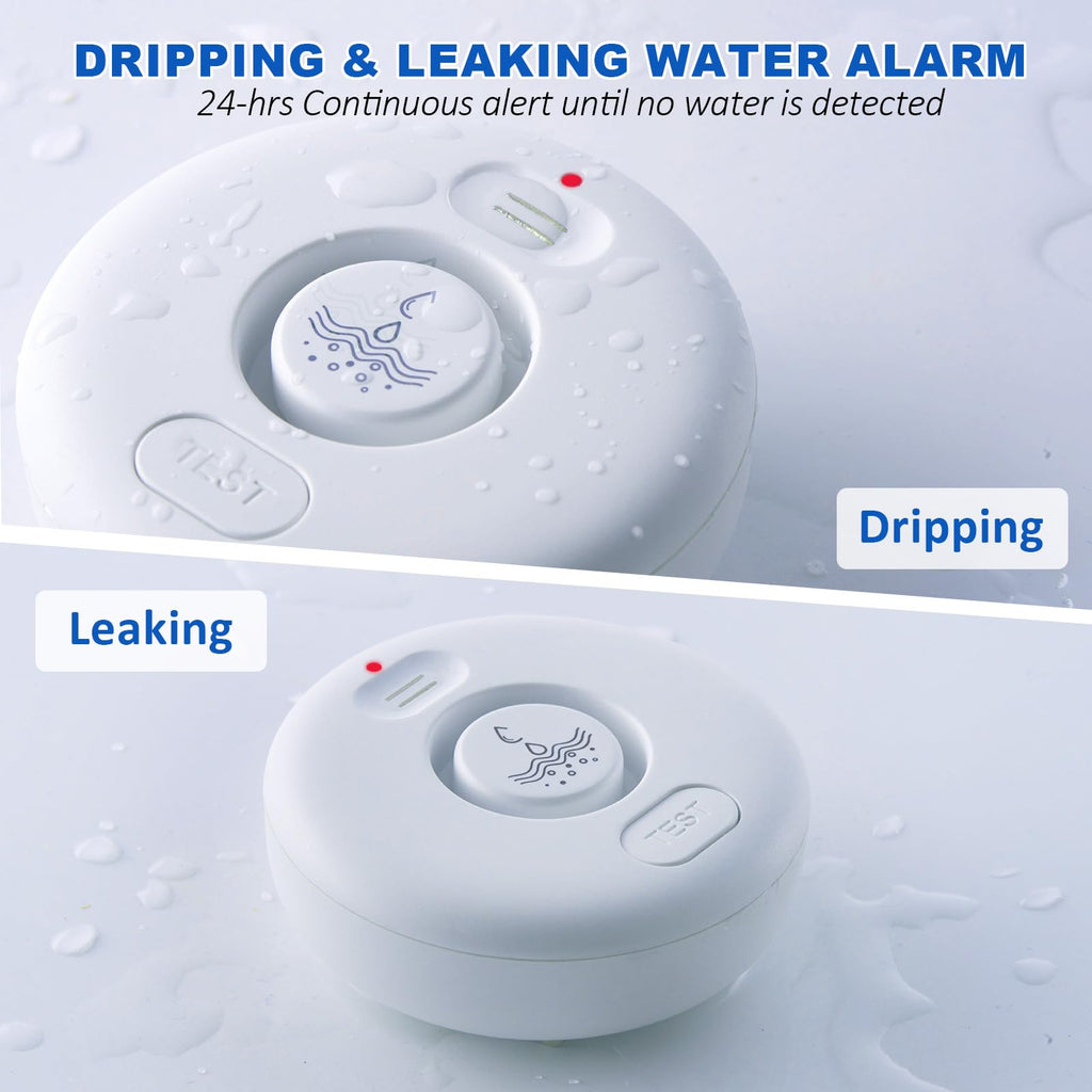 5 Pack Water Leak Alarm Detector, 0-120dB Adjustable, IP67