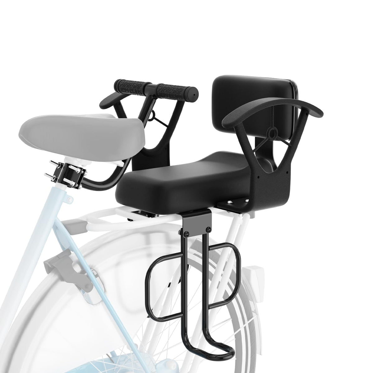 Rear Child Bike Seat,Rear Mounted Child Bike Seats,Back Mount Child Seat with Back Rest Armrest Foot Pedals,Width Adjustable Bicycle Rear Seat,Fits