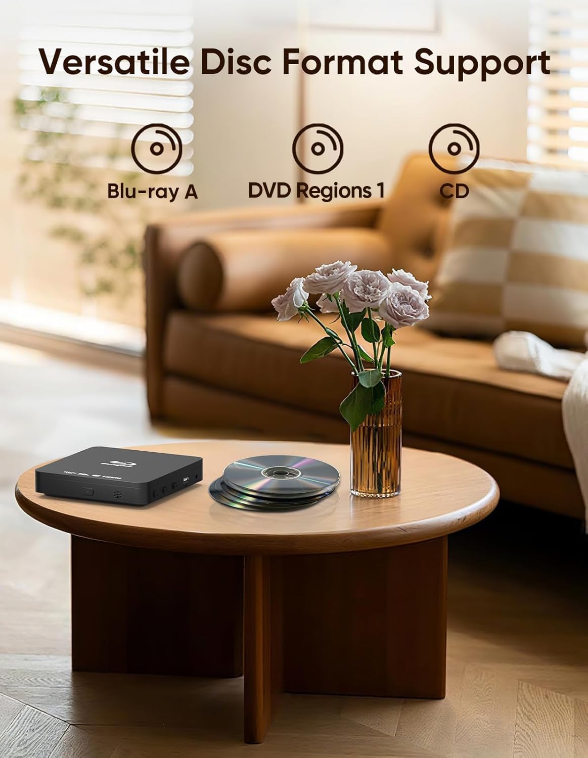 Blu Ray DVD Player 1080P Full HD for TV with HDMI AV Output