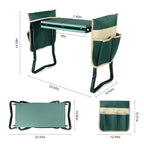 KVR Upgraded Garden Kneeler and Seat with Thicken & Widen Soft Kneeling Pad,Heavy Duty Foldable Gardener Stool with 2 Tool Pouches,Gardening Gifts