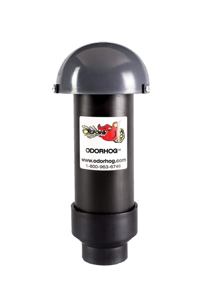 Vent Stack Pipe Filter 4 Sizes, Black ABS with Mushroom Cap, Removes Outdoor Septic and Sewer Odors (fits 1.5 or 2.0-inch)
