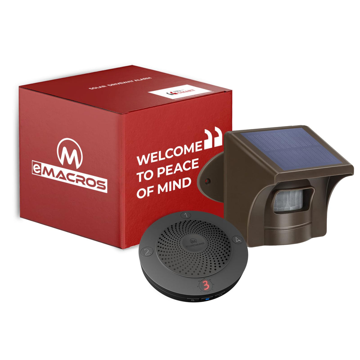 1/2 Mile Solar Wireless Driveway Alarm, 1 Receiver & 1 Sensor
