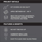 Rust-Oleum RockSolid Garage Floor Coating Kit, Gray, 2.5 Car Kit