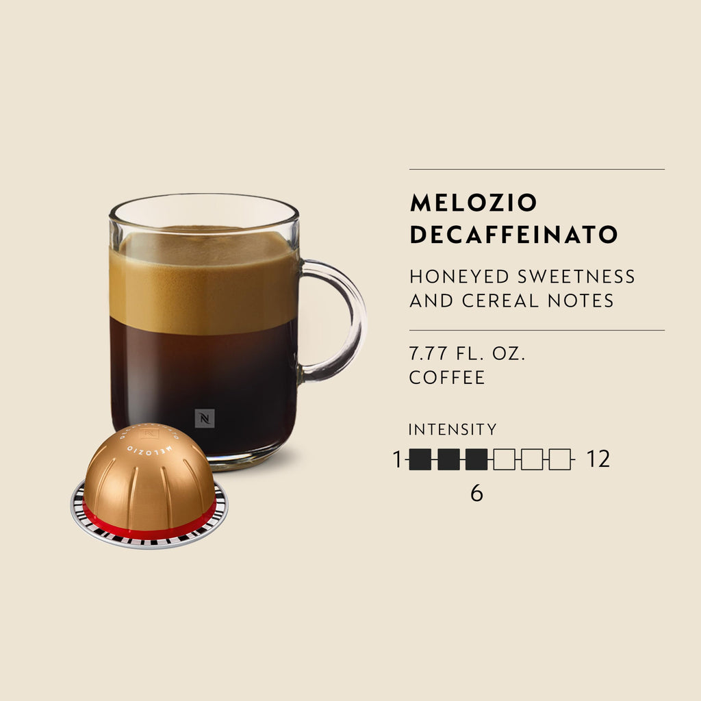 Nespresso Vertuo, Melozio Decaf, Medium Roast, 30-Count Espresso Pods