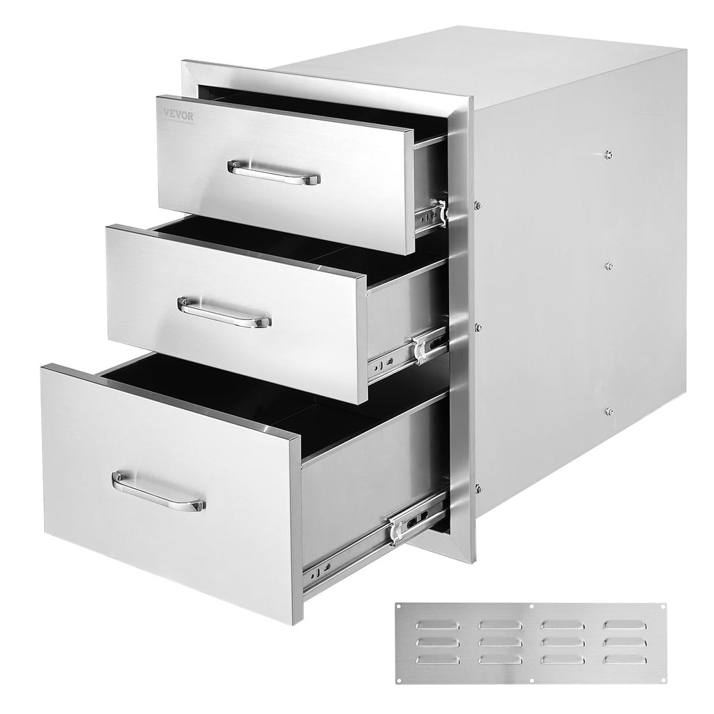 VEVOR Outdoor Kitchen Drawers 18"W x 23"H x 23"D Stainless Steel