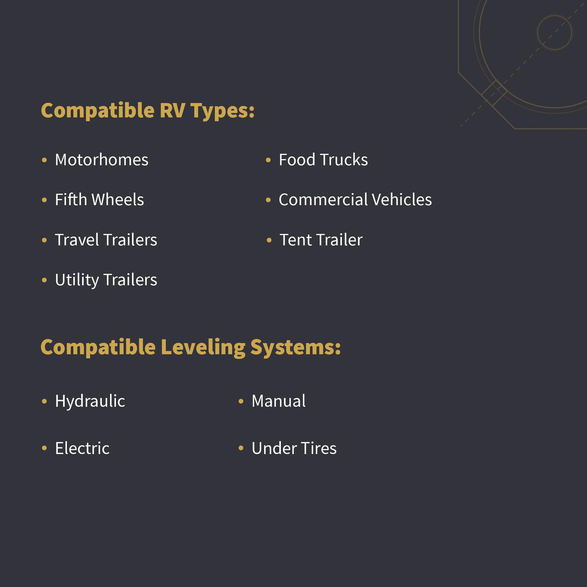 StakPad RV Leveling Blocks – Precise Fit for Class A, B & C Motorhomes, Fifth Wheels, Travel Trailers & More – 12x12” – Bigger Surface Area, More