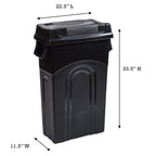 United Solutions Highboy Waste Container with Swing Lid, 23 Gallon, Space Saving Slim Profile and Simple Bag Removal, Handles for Easy Carrying