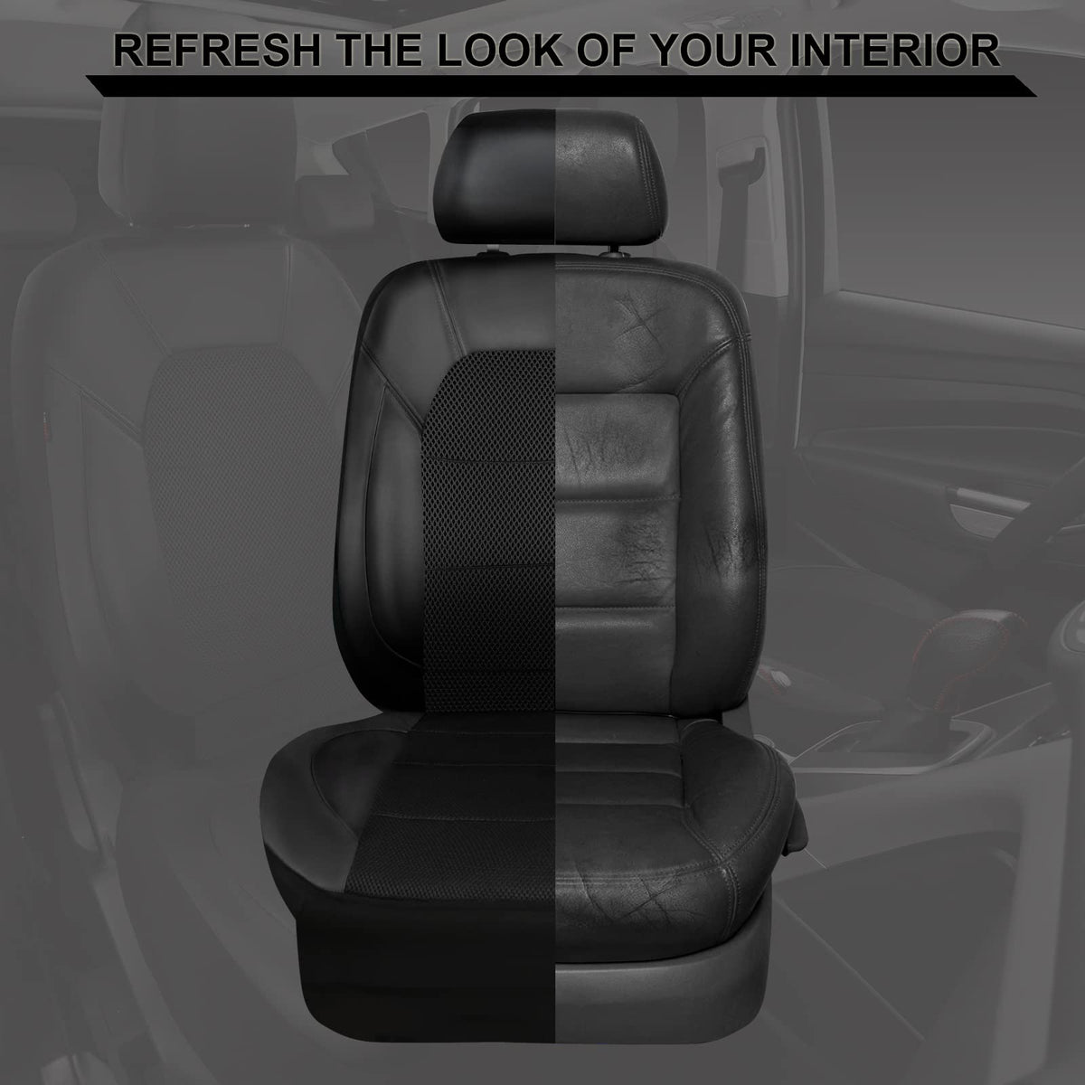 CAR PASS Leather and 3D Air Mesh Universal Fit Car Seat Covers, for Sedans,Trucks,Suvs,Airbag Compatible,Zipper Design and Reserved Opening Holes for