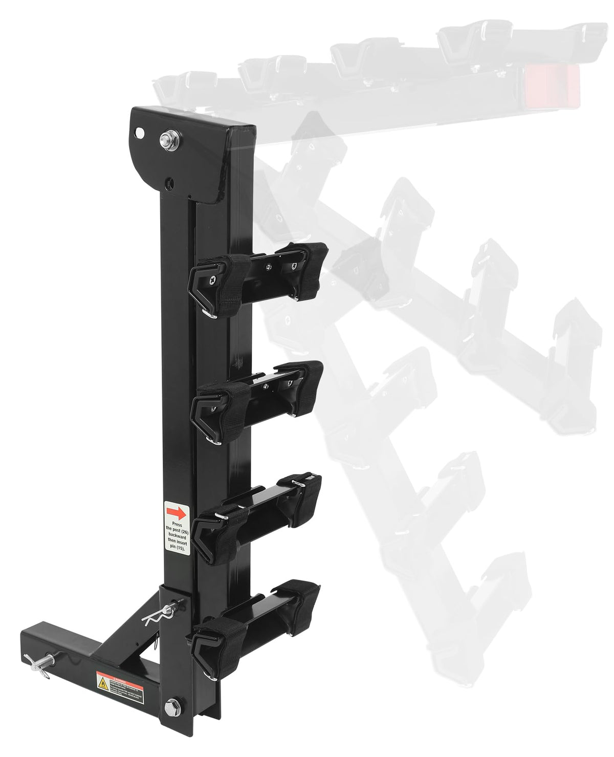 MaxxHaul Hitch Mount 4 Bike Rack 150 lb Capacity Heavy‑Duty Swing Down Design Fits Cars Trucks SUVs and Minivans with Safety Reflector Easy Install