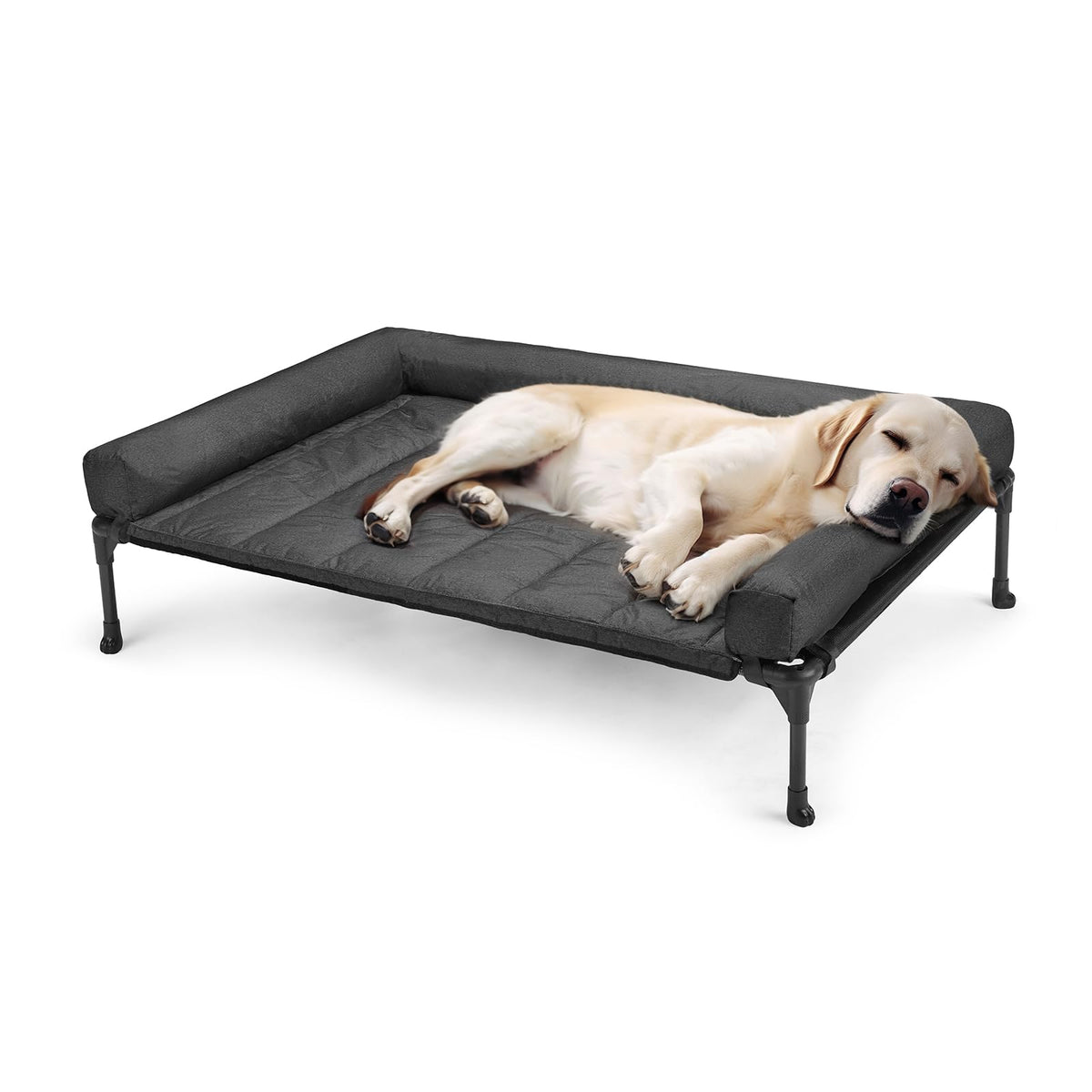 Veehoo Outdoor Elevated Dog Bed with Waterproof Bolster Cushion, Cooling