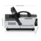 1200W RGB Fog Machine, 6 Colorful LED Lights for Smoke Machine Indoor/Outdoor Use, Perfect for Parties, Weddings, and Stage Effects