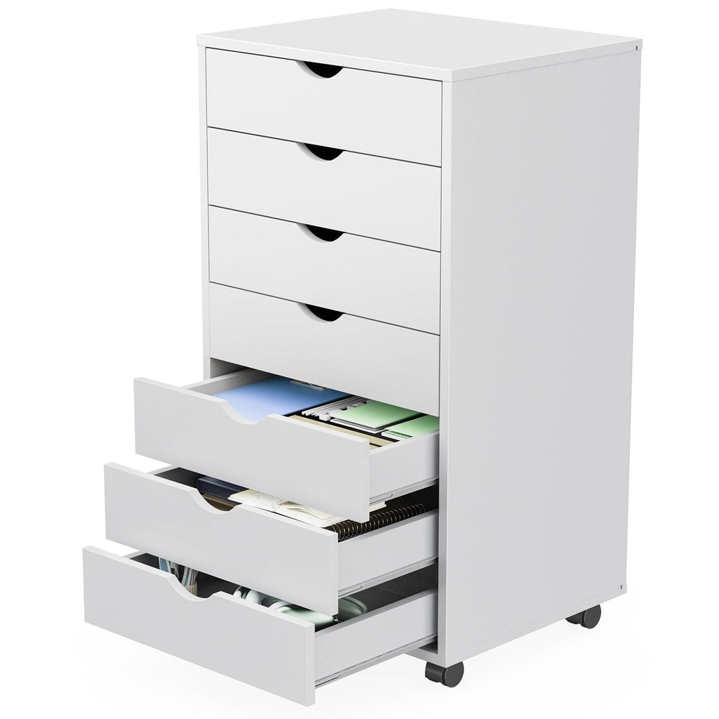 Sweetcrispy 7 Drawer Rolling Storage Cabinet with Wheels, Wood Organizer