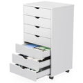 Sweetcrispy 7 Drawer Rolling Storage Cabinet with Wheels, Wood Organizer