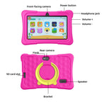 Kids Tablet, 7 inch Android Tablet for Kids, 6GB+32GB 1TB Expand, Quad-Core Tablets with Case, BT, WiFi, Parental Control, Games, Dual (Rose)