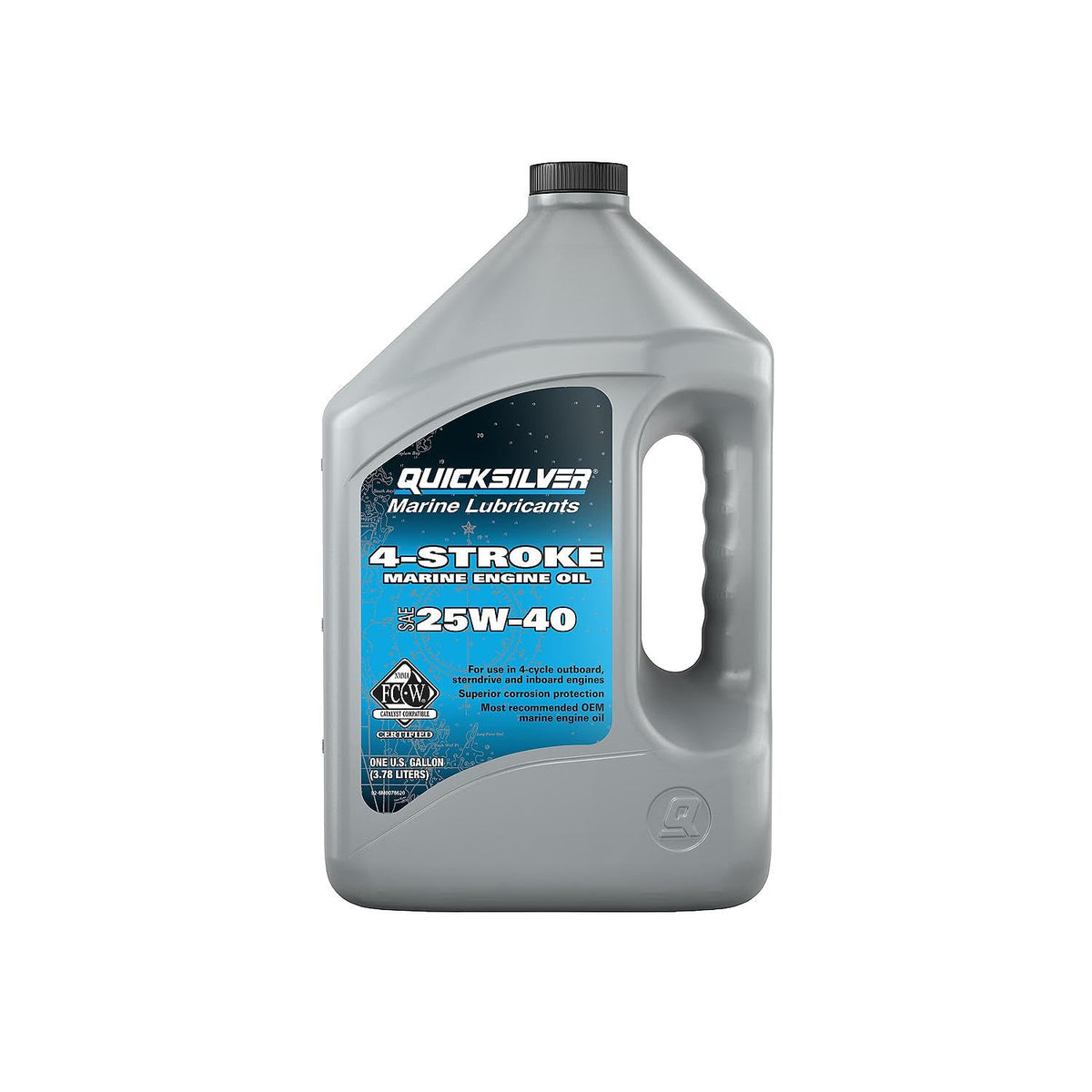 Quicksilver 25W-40 4-Stroke Marine Engine Oil for Outboards, 1 Gallon