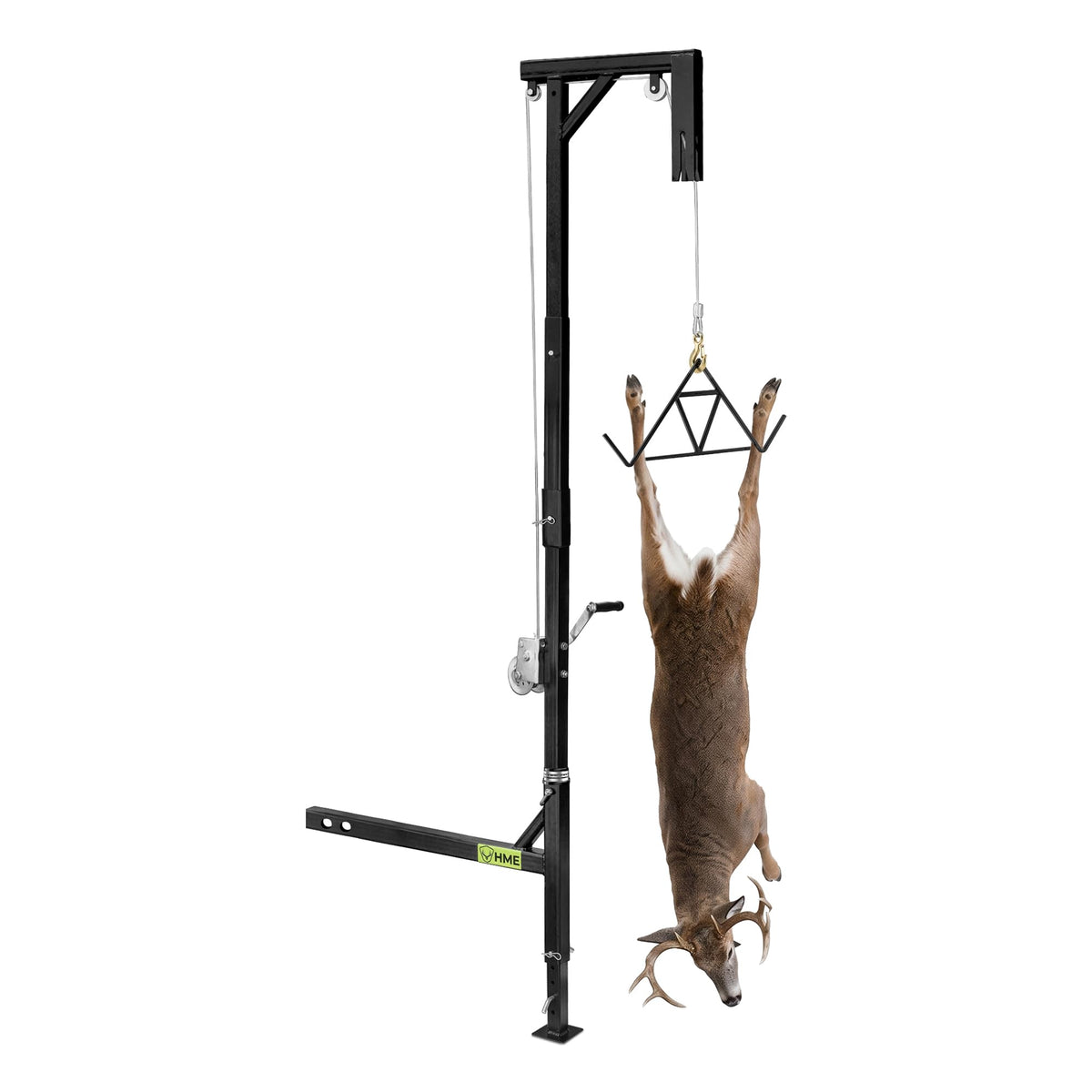 HME Truck Hitch Game Hoist Kit with Winch and Gambrel, 400 lb Capacity