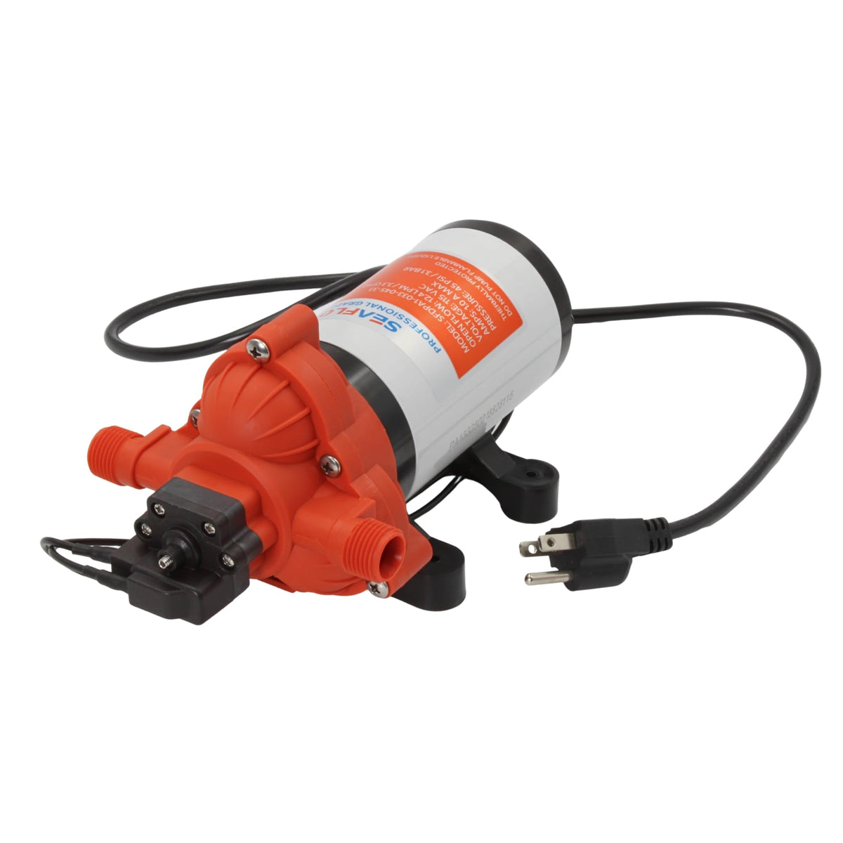 SEAFLO 33 Series 110V/115V AC Fresh Water Pump, 3.3 GPM 45 PSI Self-Priming Pressure Pump with Smart Pressure Switch, Automatic Demand Pump for RV