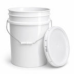 5 Gallon Bucket - Food Grade w/Lid BPA-Free, 6 Pack - White