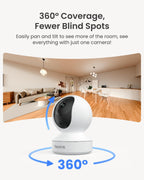 REOLINK 4MP 2K Indoor Camera E1, Plug-in WiFi 6 Security Camera