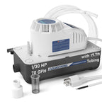 Aquastrong 115V 70GPH HVAC Condensate Pump, AC Condensate Remove Pump with Automatic Safety Switch & & 19.7ft Tubing for Air Conditioner, Furnace