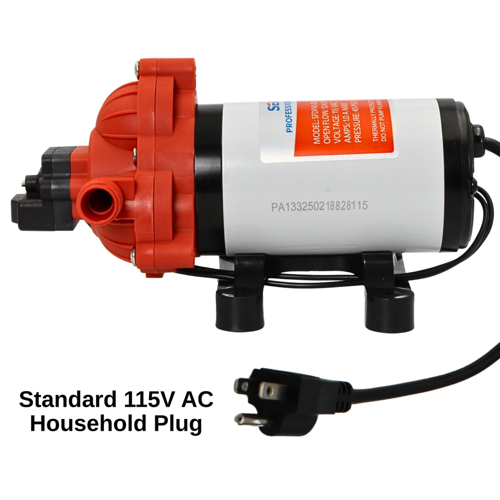SEAFLO 33 Series 110V/115V AC Fresh Water Pump, 3.3 GPM 45 PSI Self-Priming Pressure Pump with Smart Pressure Switch, Automatic Demand Pump for RV