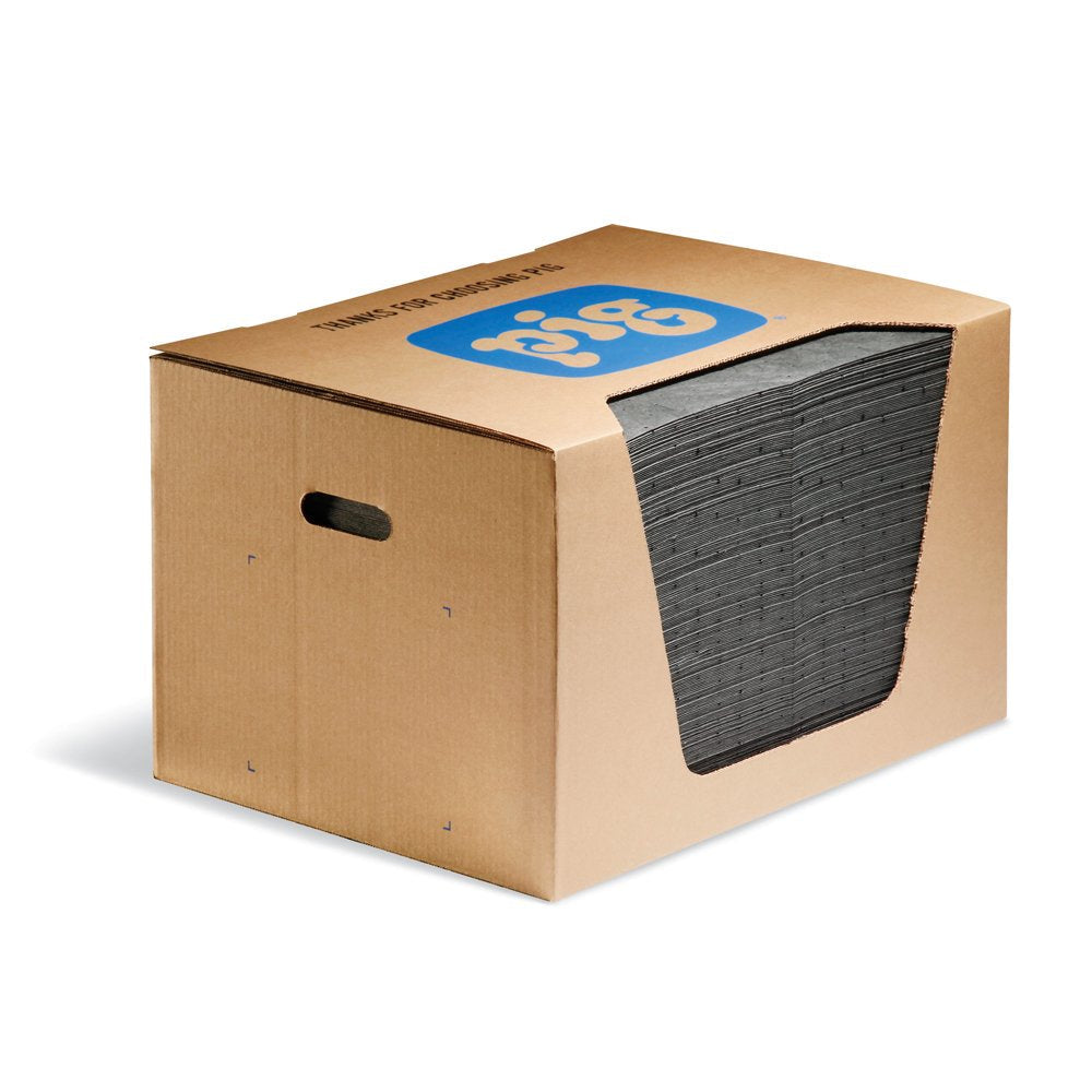 PIG Mat | Oil Absorbent | 15" W x 20" L | Lightweight Pads | Absorbs Up to 14 Oz Per Pad | 200 | MAT135