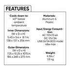 Cooluli Mini Fridge for Bedroom - Car, Office Desk & Dorm Room - Portable 4L/6 Can Electric Plug In Cooler & Warmer for Food, Drinks, Skincare Beauty