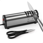 Knife Sharpener, Professional 2 Stage Electric Knife Sharpener for Quick Sharpening & Polishing, with Scissors Sharpener and Metal Dust Collection