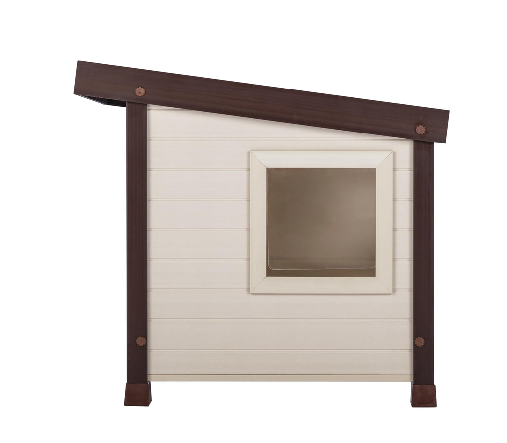 New Age Pet® ECOFLEX® Albany Outdoor Cat House, Maple/Brown