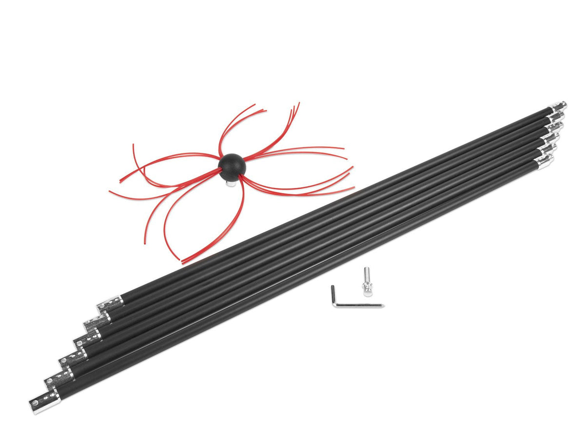 SootEater Rotary Chimney Cleaning System - Gardus RCH205-B Chimney Sweep Kit, Cleans Open Chimneys up to 18' with 6 Flexible 3' Rods, Chimney