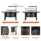 OutVue 42 Inch Fire Pit with 2 Grills, Lid, Poker